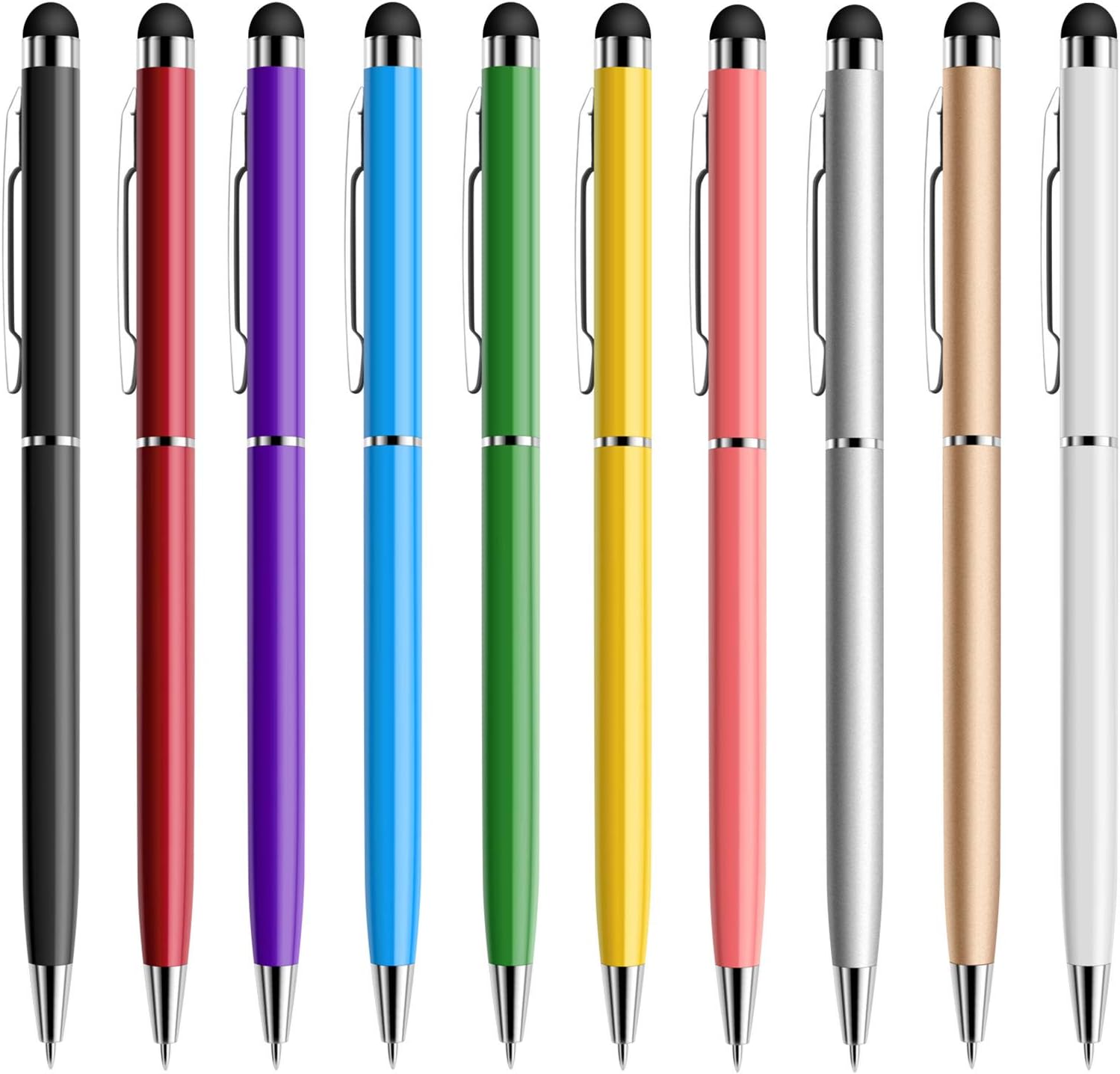 Stylus Pens for Touch Screens, StylusHome 10 Pack Universal 2 in 1 Capacitive Stylus Ballpoint Pen for iPad iPhone Tablets Samsung Galaxy All Universal Touch Screen Devices