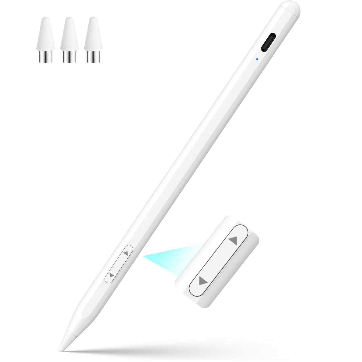 iPhone iPad Pencil for iOS & Android Touch Screens, New Designed 15 Mins Fast Charge Universal Stylus Pen for Apple iPad Pro, Air, Mini, (Palm Rejection) iWatch, iPhone, Samsung, Tablet All Devices